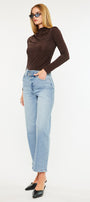 Bethany High Rise 90's Criss Cross Straight Leg Jeans - Official Kancan USA