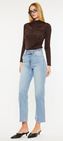 Bethany High Rise 90's Criss Cross Straight Leg Jeans - Official Kancan USA