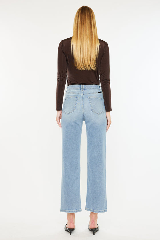 Bethany High Rise 90's Criss Cross Straight Leg Jeans - Official Kancan USA