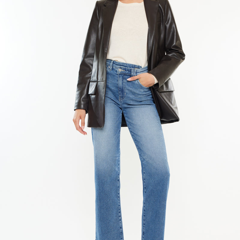 Bethany High Rise 90's Criss Cross Straight Jeans - Official Kancan USA