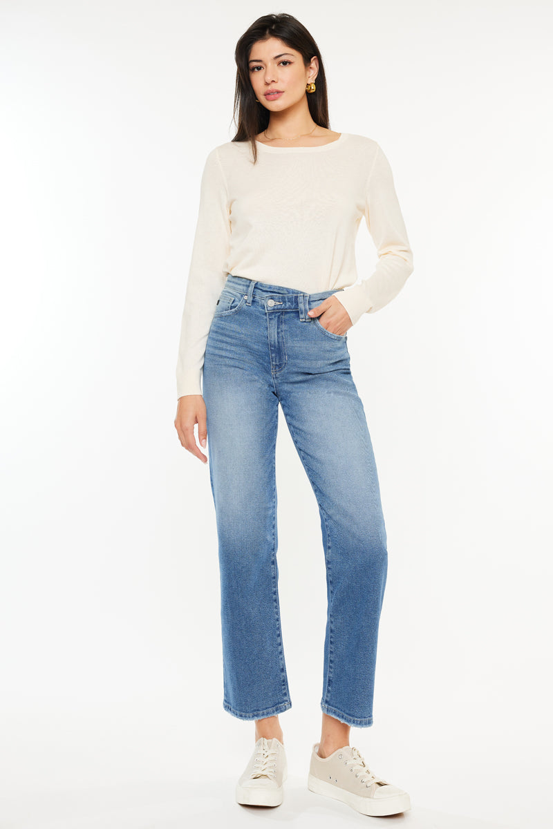 Bethany High Rise 90's Criss Cross Straight | Kancan USA