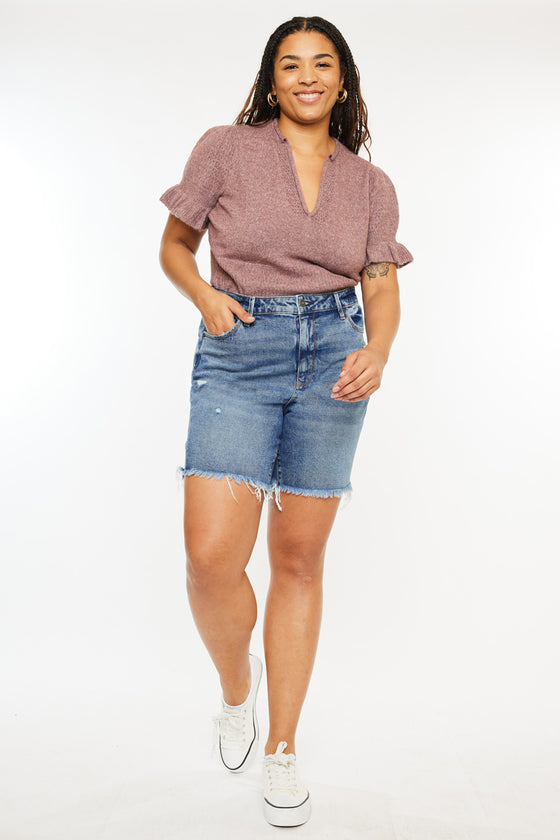 Datrina Ultra High Rise Bermuda Shorts (Plus Size) - Official Kancan USA