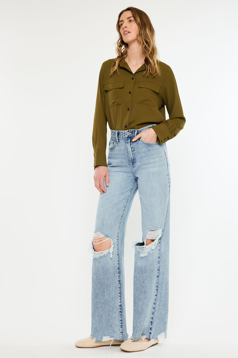 Mercy Ultra High Rise Wide Leg Jeans - Official Kancan USA