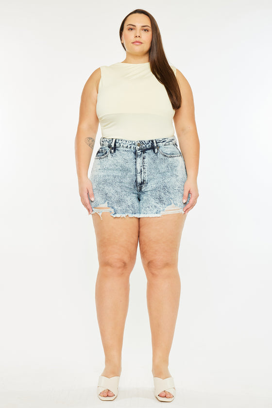 Isabelle Ultra High Rise Mom Shorts (Plus Size) - Official Kancan USA