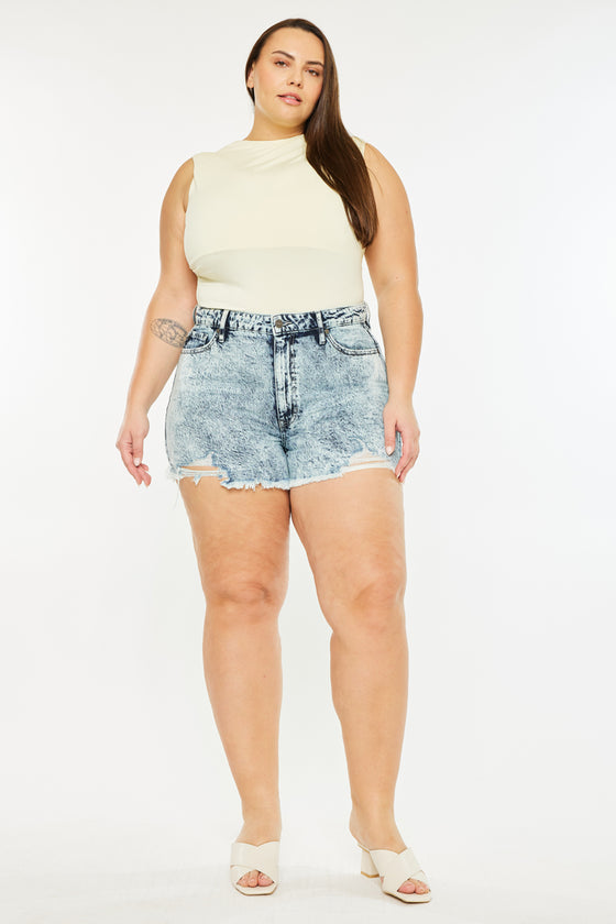 Isabelle Ultra High Rise Mom Shorts (Plus Size) - Official Kancan USA