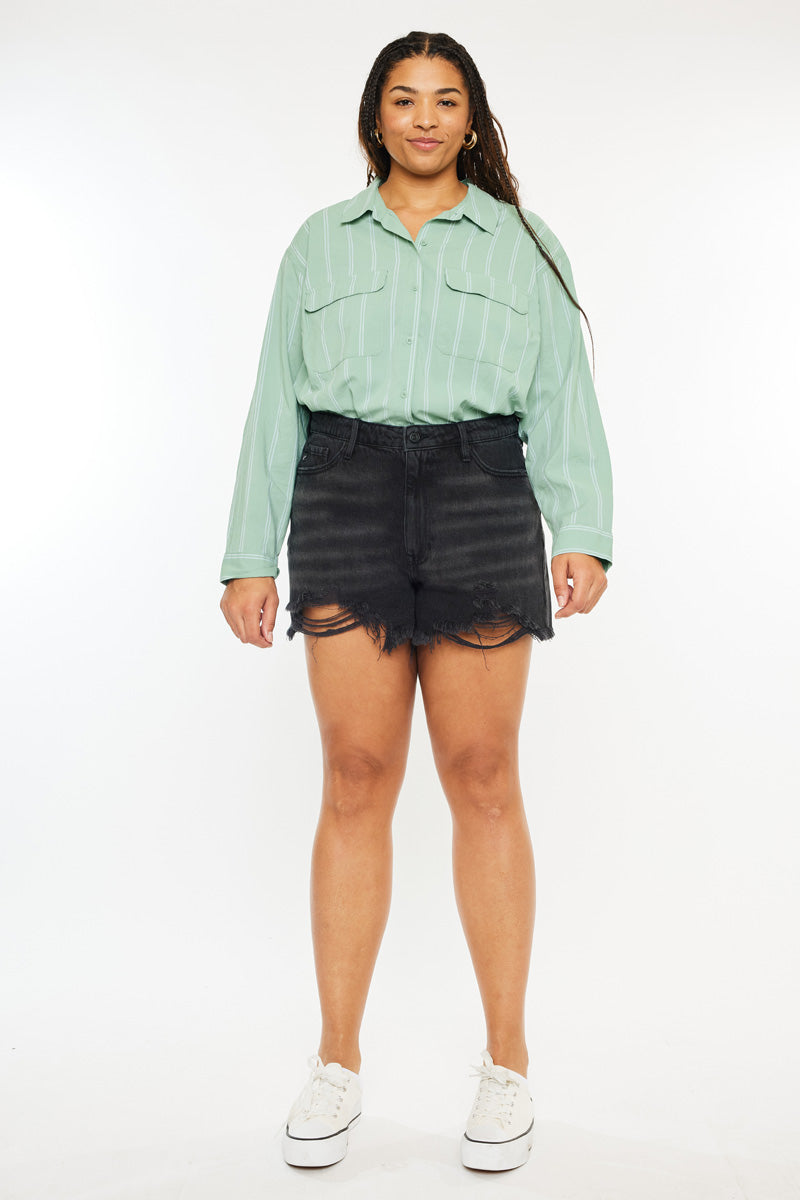 Isabelle Ultra High Rise Mom Shorts (Plus Size) - Official Kancan USA