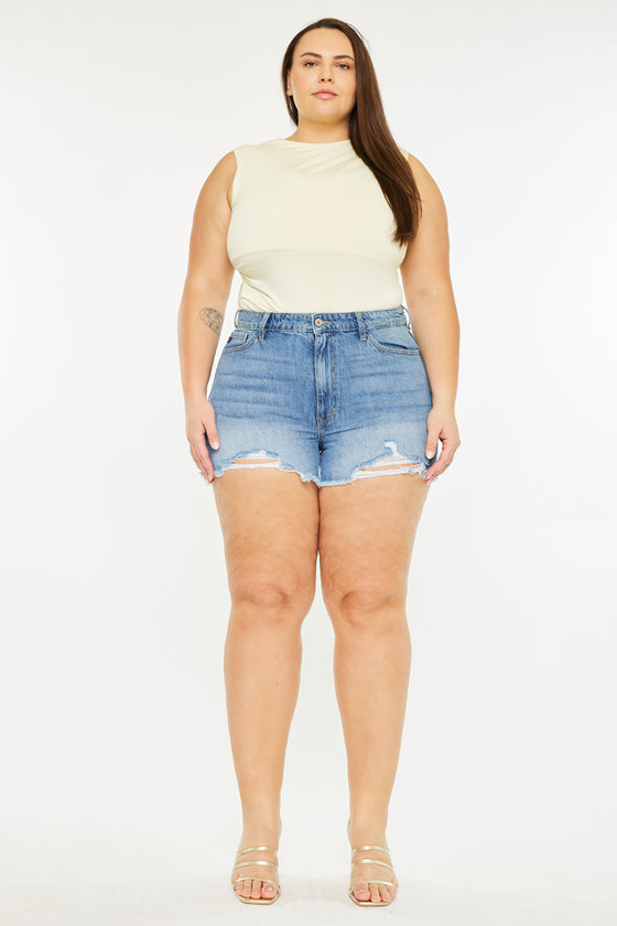 Isabelle Ultra High Rise Mom Shorts (Plus Size) - Official Kancan USA