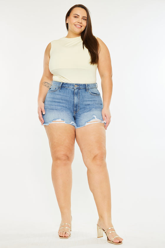 Isabelle Ultra High Rise Mom Shorts (Plus Size) - Official Kancan USA