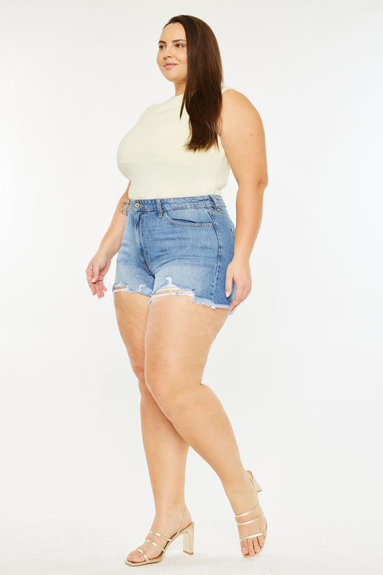 Isabelle Ultra High Rise Mom Shorts (Plus Size) - Official Kancan USA
