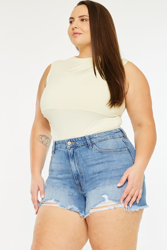 Isabelle Ultra High Rise Mom Shorts (Plus Size) - Official Kancan USA
