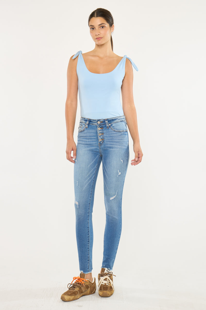 Cecilia High Rise Ankle Skinny Jeans - Official Kancan USA