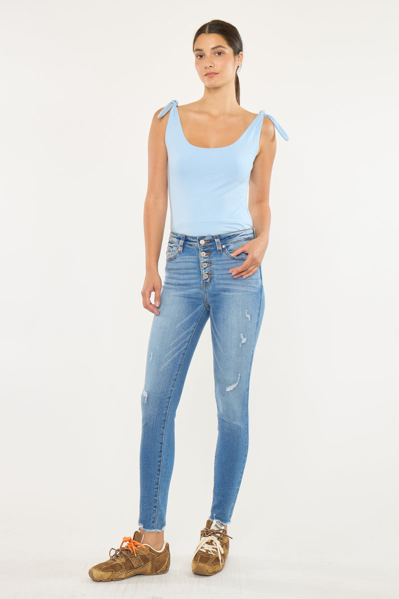 Cecilia High Rise Ankle Skinny Jeans - Official Kancan USA