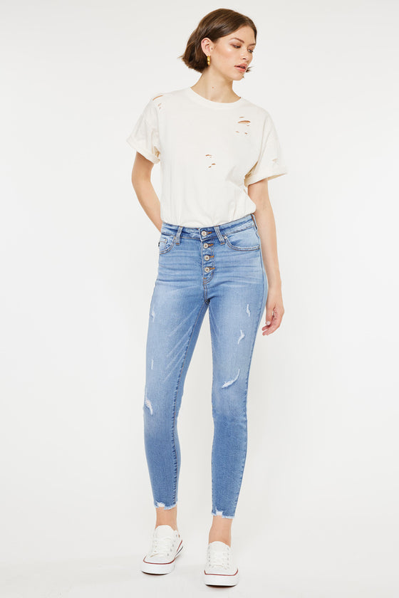 Cecilia High Rise Ankle Skinny Jeans - Official Kancan USA