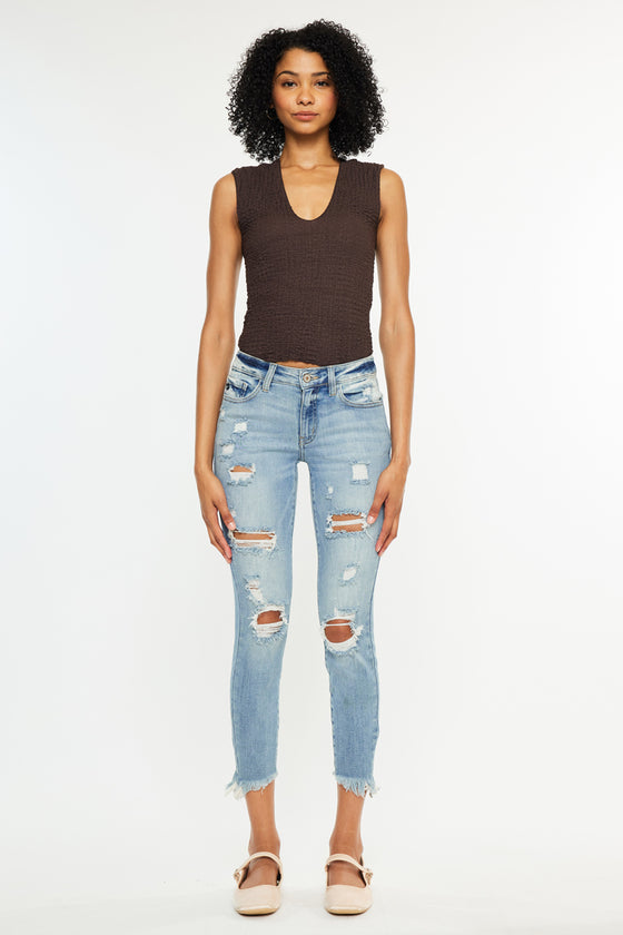 Janine Mid Rise Cropped Skinny Jeans - Official Kancan USA