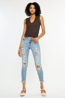  Janine Mid Rise Cropped Skinny Jeans - Official Kancan USA