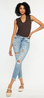 Janine Mid Rise Cropped Skinny Jeans - Official Kancan USA