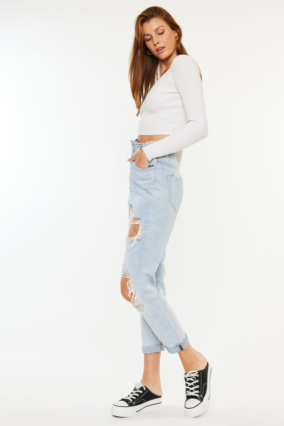 Darel Ultra High Rise Paperbag Mom Jeans - Official Kancan USA