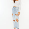 Darel Ultra High Rise Paperbag Mom Jeans - Official Kancan USA