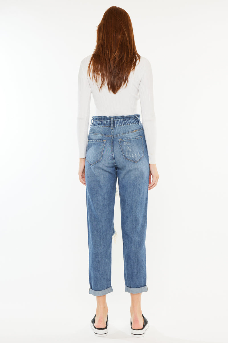 Darel Ultra High Rise Paperbag Mom Jeans - Official Kancan USA