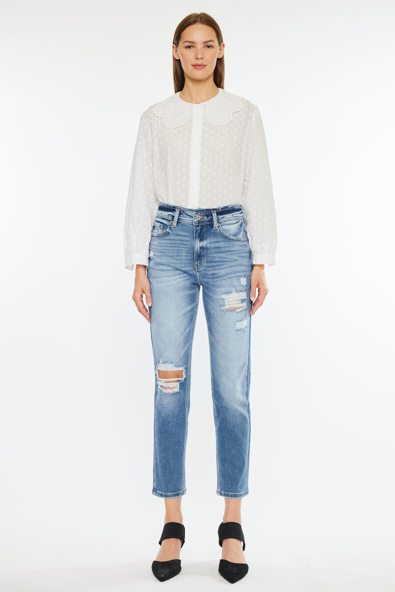 Clemence High Rise Mom Jeans - Official Kancan USA