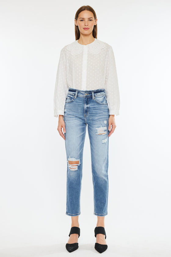 Clemence High Rise Mom Jeans - Official Kancan USA