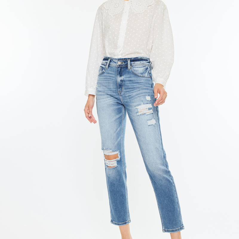 Clemence High Rise Mom Jeans - Official Kancan USA