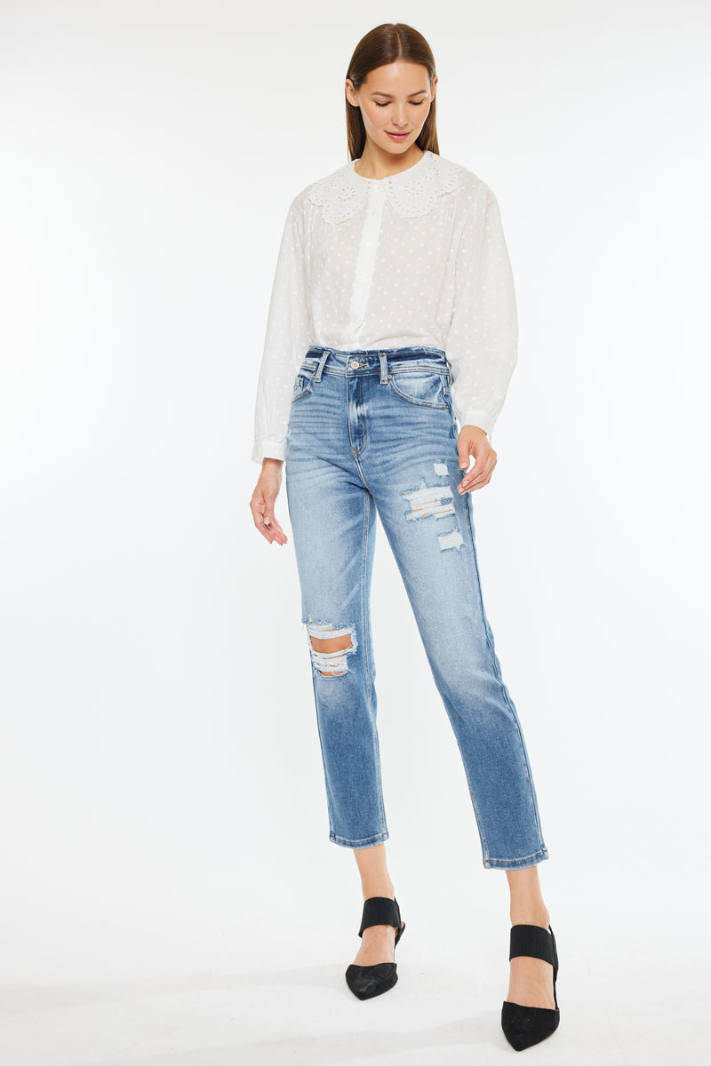 Clemence High Rise Mom Jeans - Official Kancan USA