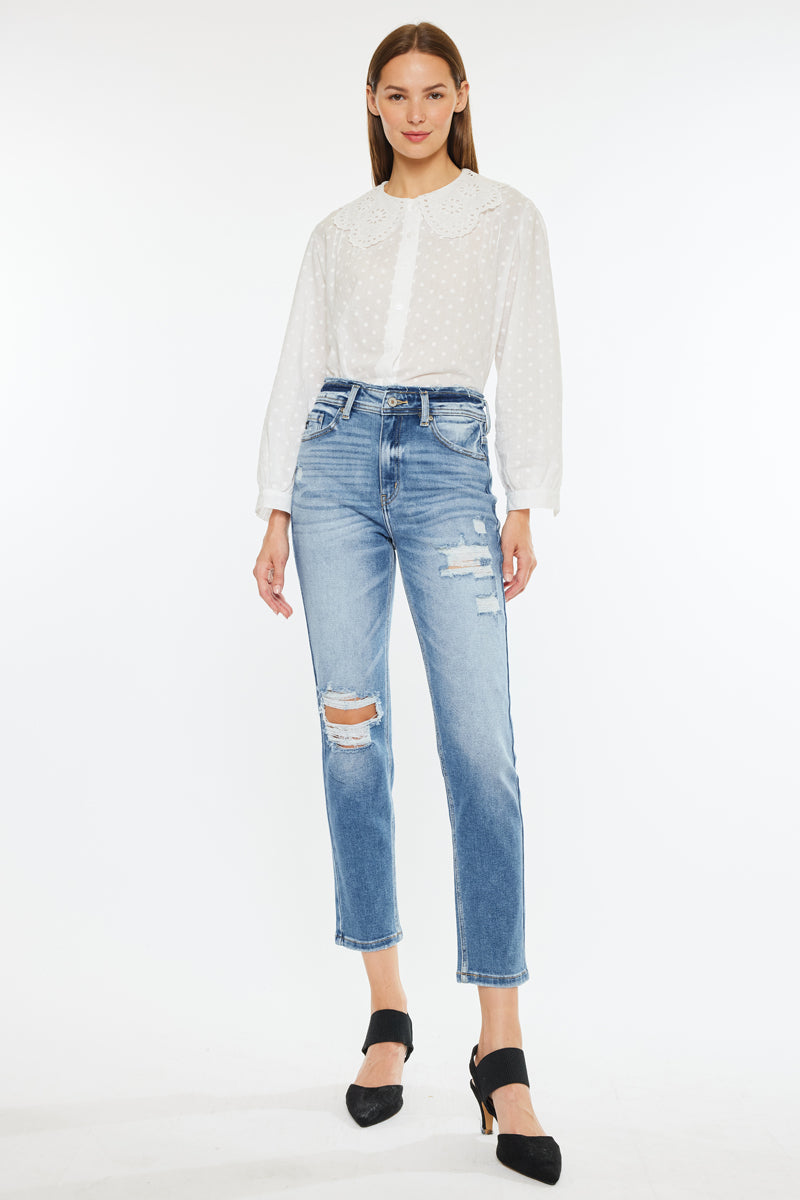 Clemence High Rise Mom Jeans - Official Kancan USA