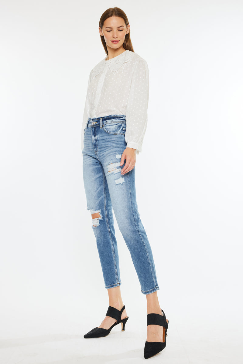 Clemence High Rise Mom Jeans - Official Kancan USA