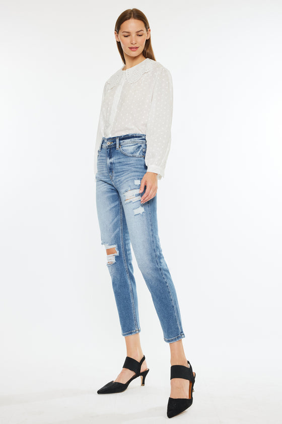 Clemence High Rise Mom Jeans - Official Kancan USA