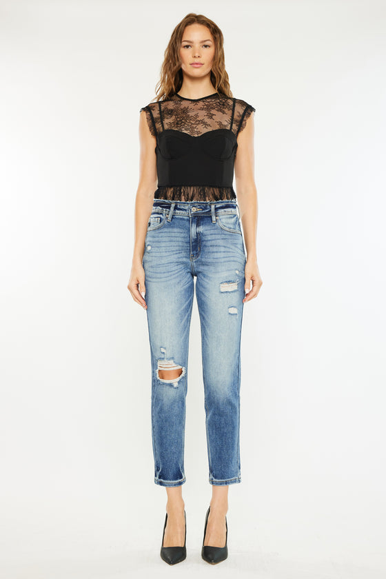 Clemence High Rise Mom Jeans - Official Kancan USA