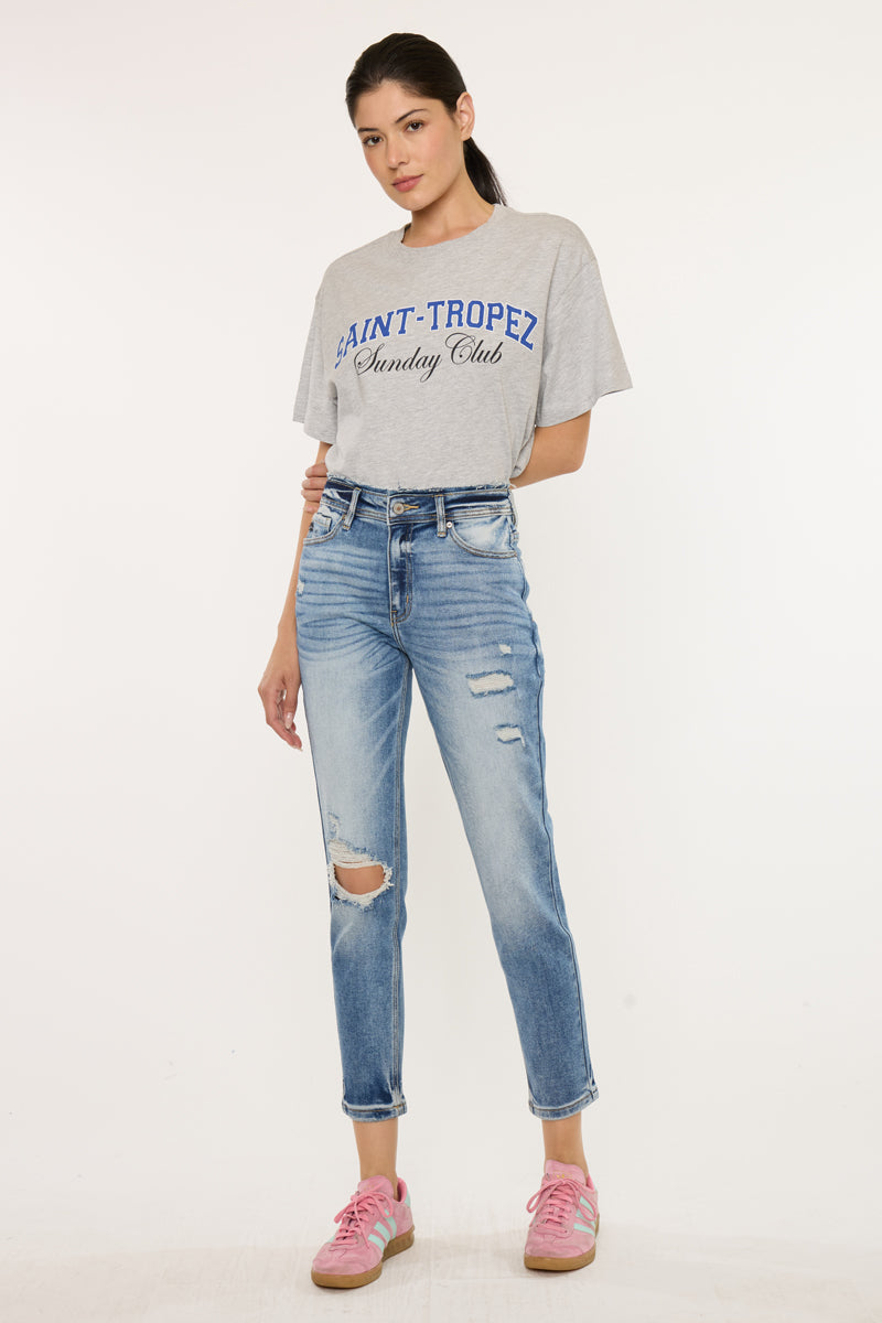 Clemence High Rise Mom Jeans