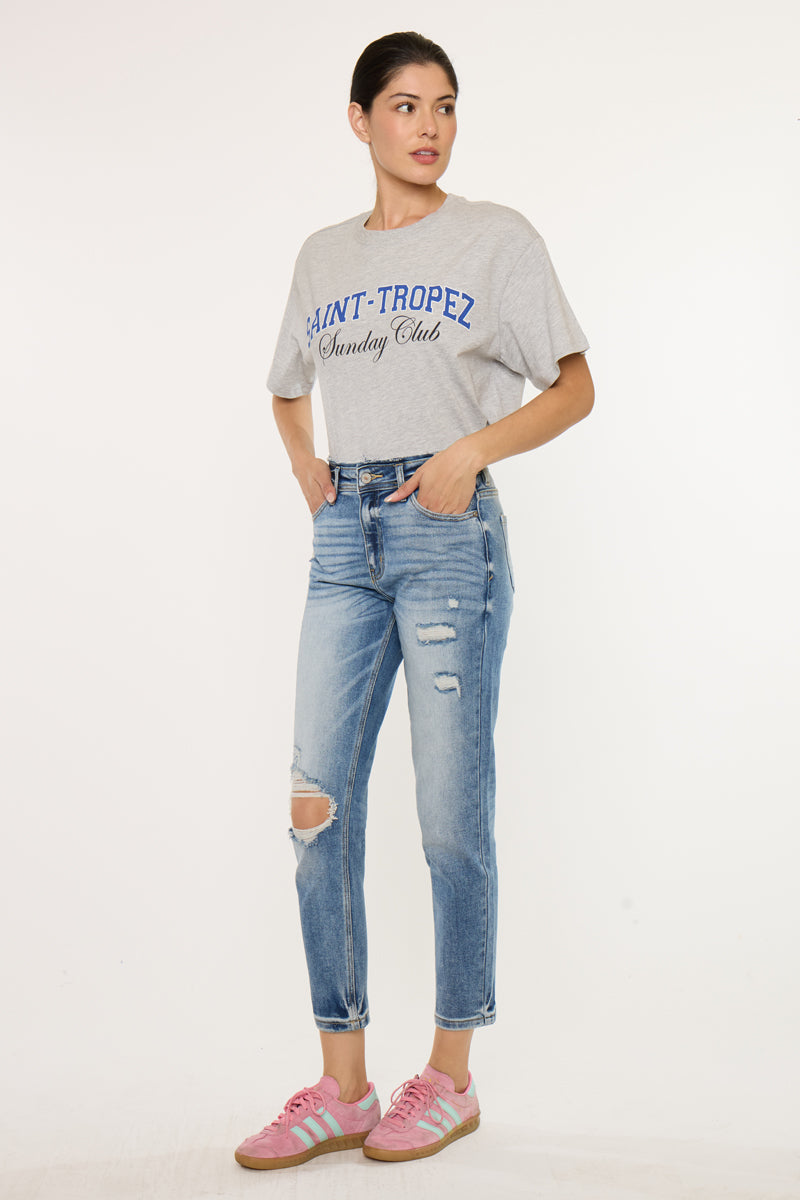Clemence High Rise Mom Jeans