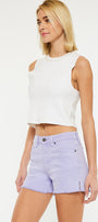 Lilac High Rise Shorts - Official Kancan USA
