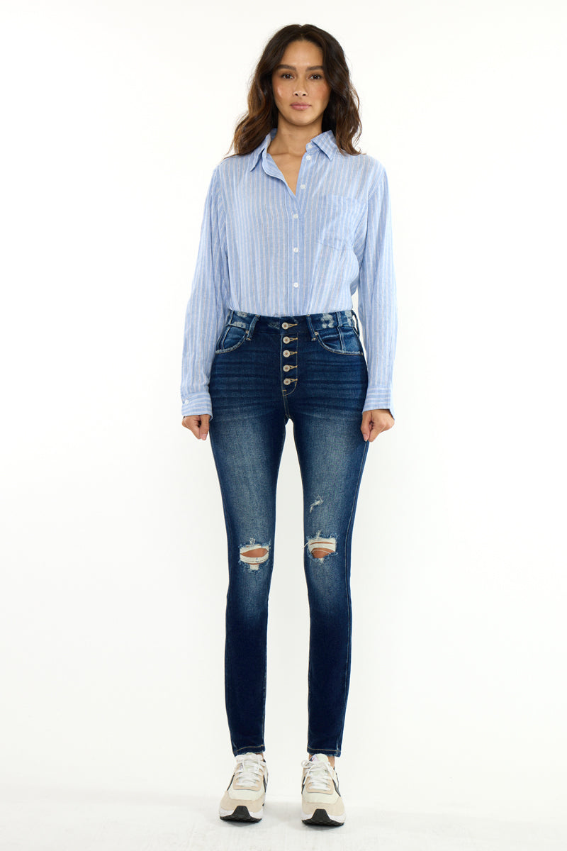 Novah High Rise Super Skinny Jeans with 5-Button Fly