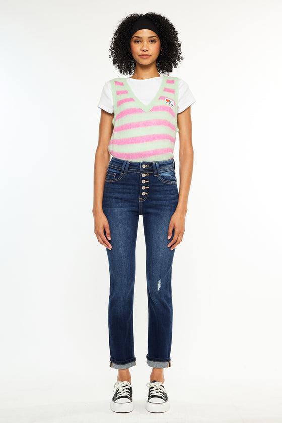 Reese High Rise Slim Straight Leg Jeans – Kancan USA
