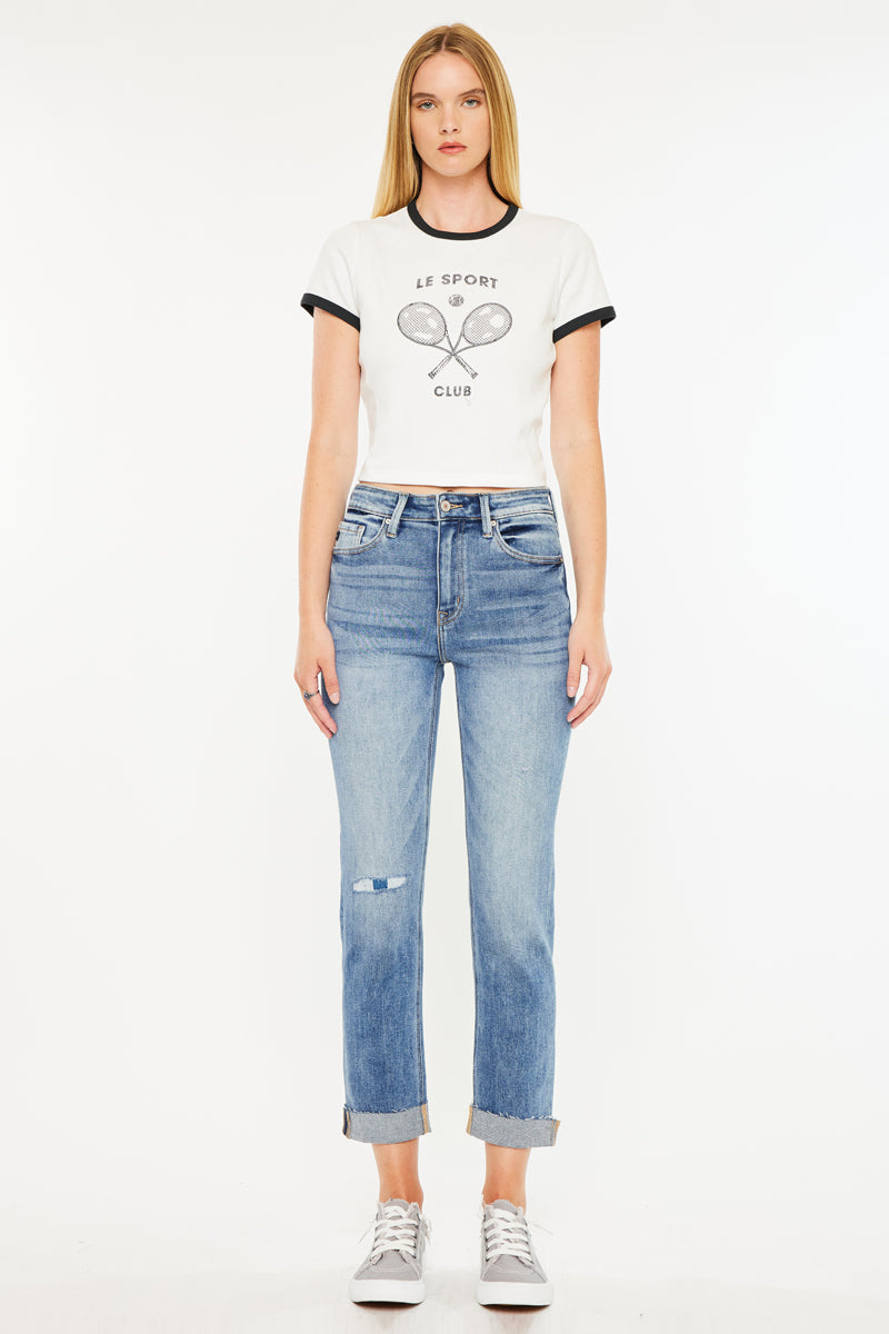 Kaly High Rise Slim Straight Leg Jeans - Official Kancan USA