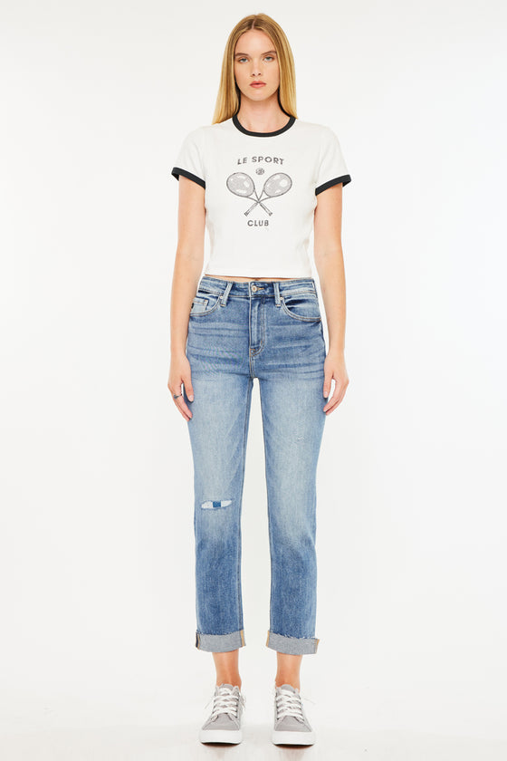 Kaly High Rise Slim Straight Leg Jeans - Official Kancan USA
