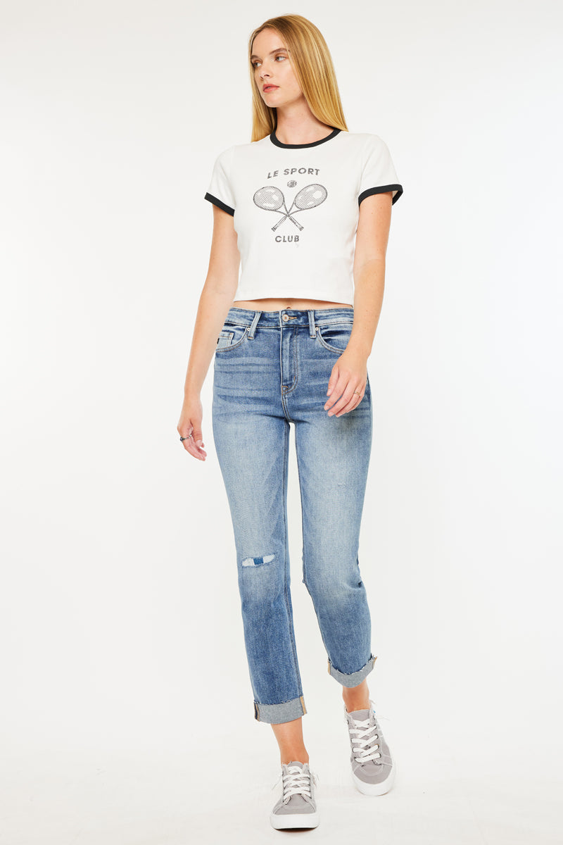 Kaly High Rise Slim Straight Leg Jeans - Official Kancan USA