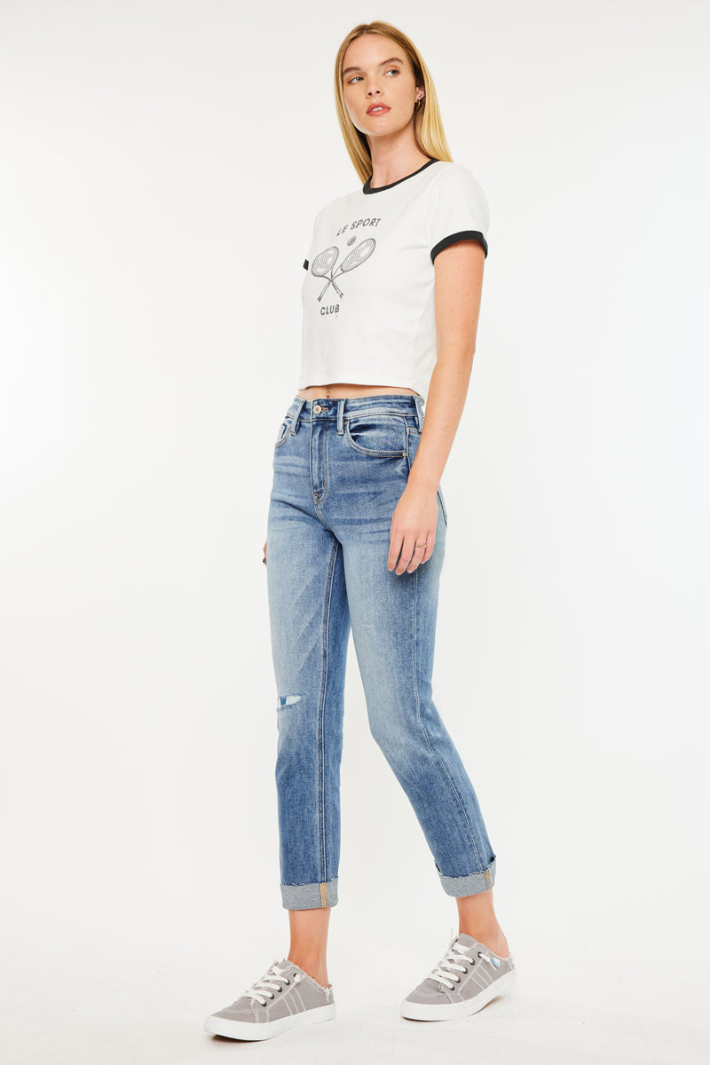 Kaly High Rise Slim Straight Leg Jeans - Official Kancan USA