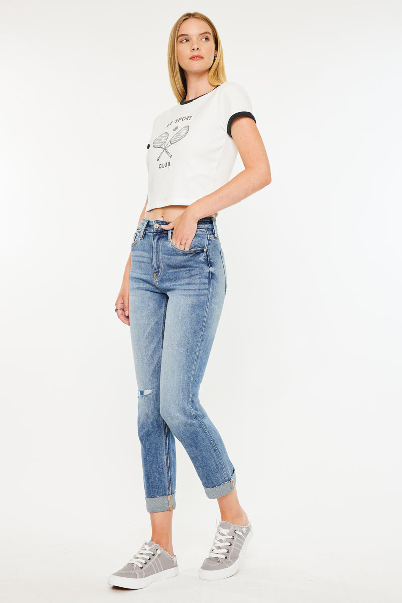 Kaly High Rise Slim Straight Leg Jeans - Official Kancan USA