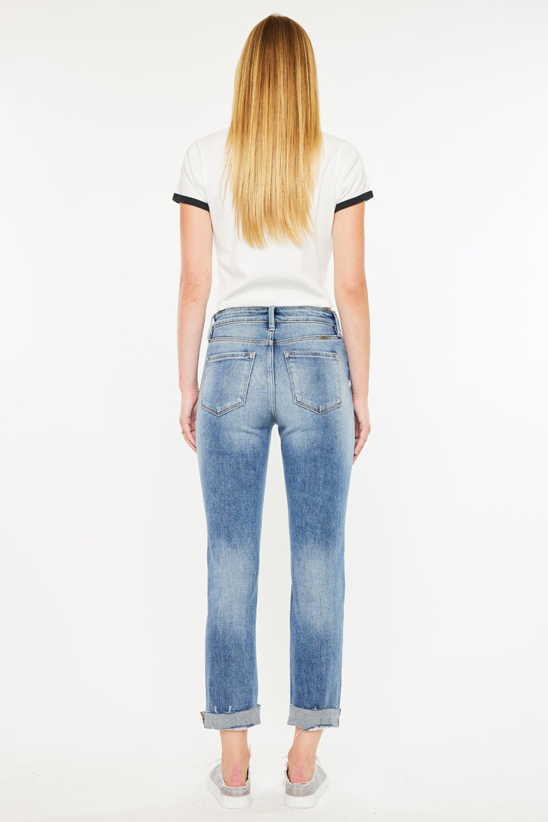 Kaly High Rise Slim Straight Leg Jeans - Official Kancan USA