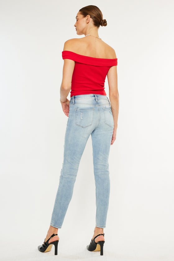 Natasha High Rise Patched Super Skinny Jeans - Official Kancan USA