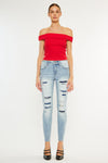 Natasha High Rise Patched Super Skinny Jeans - Official Kancan USA