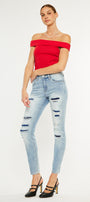 Natasha High Rise Patched Super Skinny Jeans - Official Kancan USA