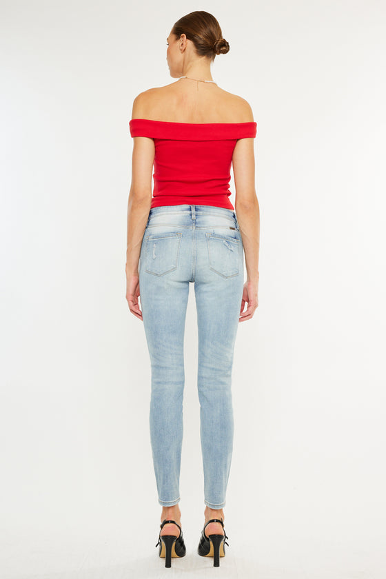 Natasha High Rise Patched Super Skinny Jeans - Official Kancan USA