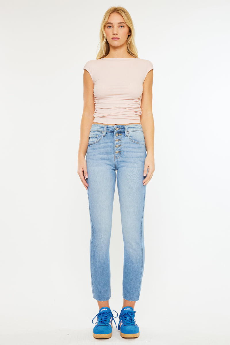 Priscilla High Rise Slim Straight Leg Jeans - Official Kancan USA