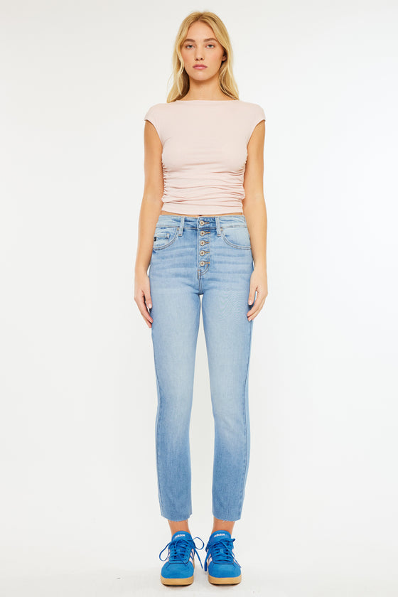 Priscilla High Rise Slim Straight Leg Jeans - Official Kancan USA