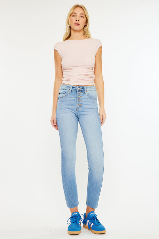 Priscilla High Rise Slim Straight Leg Jeans - Official Kancan USA