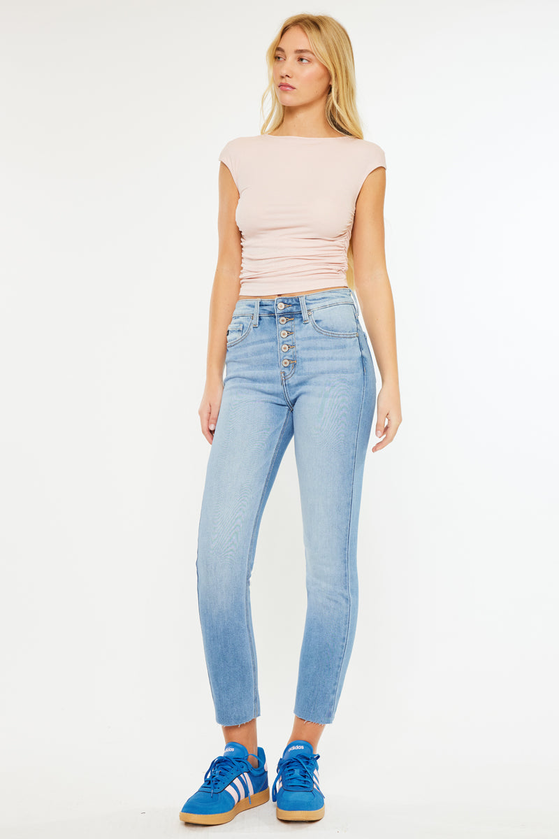 Priscilla High Rise Slim Straight Leg Jeans - Official Kancan USA